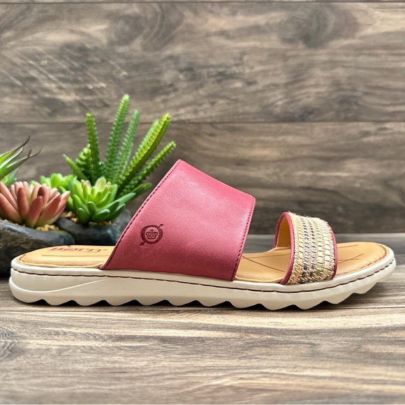 NIB Born Shore Slide Sandal Red Fabric Combo 9M 40.5 - Picture 5 of 12